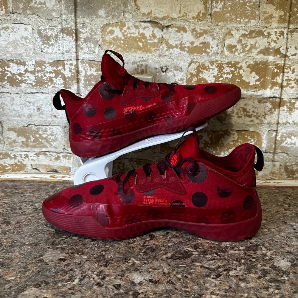 Adidas Harden Vol 5 Futurenatural Mens 11 Red Polka Dot Good H68595 Basketball